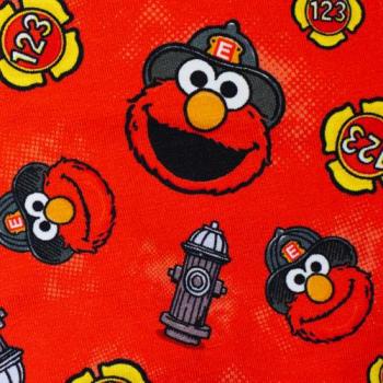 Jersey bedruckt Sesamstraße Elmo als Feuerwehrmann auf Rot